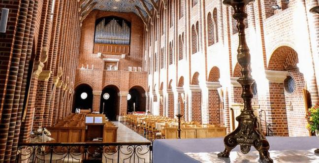 Inside a grand church