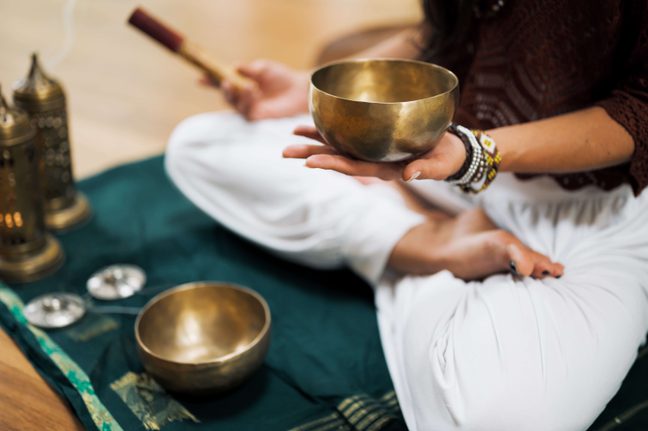 Restorative Yoga and Sound Healing with gong bowl