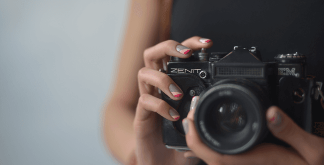 hand holding camera