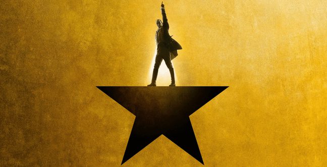 An image of a man standing on top of a star, pointing up, against a gold background.